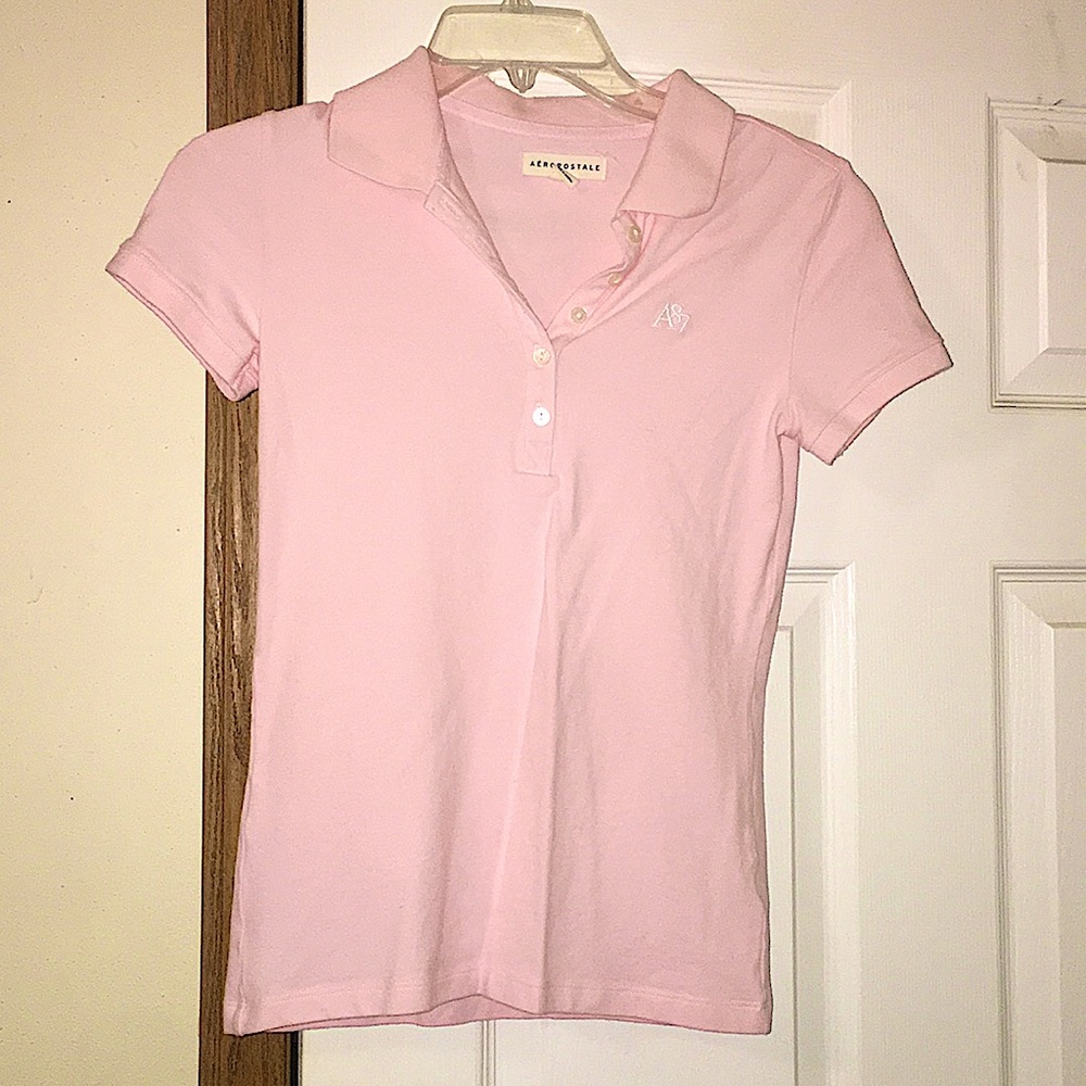 Aeropostale Pink Polo Shirt